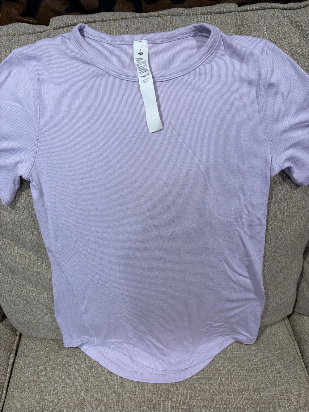 lululemon athletica Lavender Short Sleeve Crewneck Top